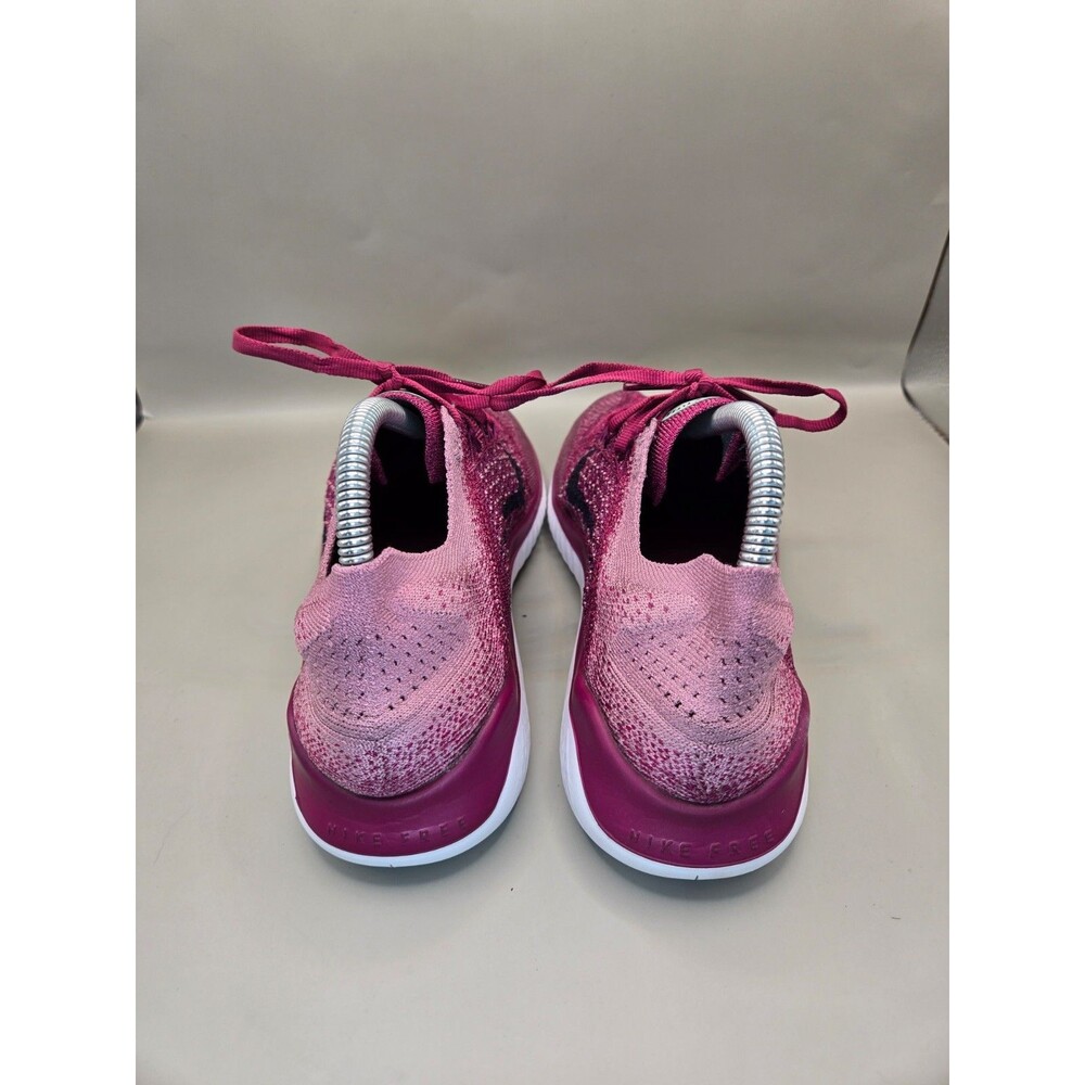 Nike Free RN Flyknit 2018 Shoes Womens 9 Raspberry Red Running Athletic Sneakers - Picture 5 of 8